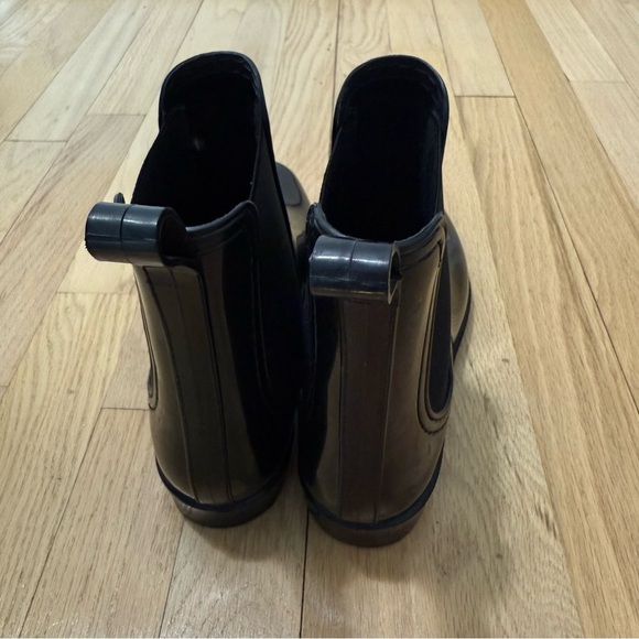 Henry Ferrera New York Black Glossy Rain Boots Size 8 - Picture 3 of 7